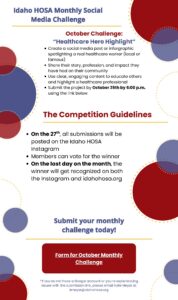 Idaho HOSA Monthly Social Media Challenge - October